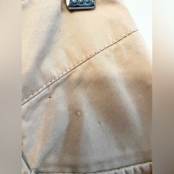 Finn Flare barrel leg trouser 100% cotton tan tapered leg pants fall academia XS - Picture 4 of 10